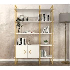 Resim Dekorister Santana Kitaplık Beyaz - Gold 