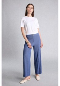Resim Defacto Culotte Düz Paça Bürümcük Pantolon H8605ax26hsın113 İndigo-ın113 