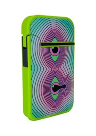 Resim Zengaz Cool Tasarım Jet Alev Çakmak - Trippy Melting Eye Yeşil 