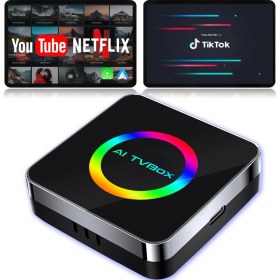Resim Yeni Nesil Araç Carplay ve Android Auto Aı Box | 4GB+64GB Android 14 | Kablosuz Carplay & Android Auto Adaptörü | Youtube & Netflix & Navigasyon Destekli Multimedya 