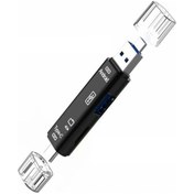 Resim Prestigegoods 5'i 1 Arada Çok Fonksiyonlu Otg Kart Okuyucu, Mikro-sd/sd/usb/tf Desteği, Android Tip-c Telefon/bilgisayar/evrensel 