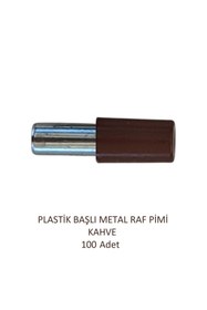 Resim Adilon Plastik Metal Başlı Raf Pimi Kahve 100 Adet 