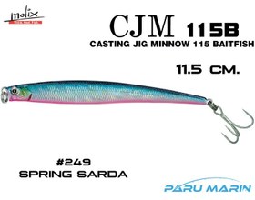 Resim Molix Casting Jig Minnow 115 - 11.5 cm. Sahte Balık, #249 Spring Sarda 