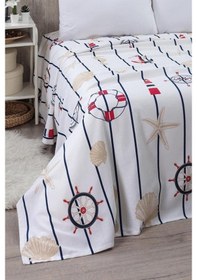 Resim Mulberry Battal Boy Desenli Pike 240x260 Cm Mavi 