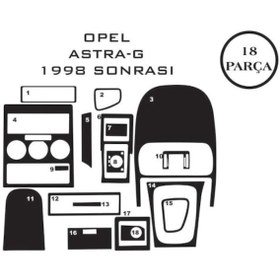 Resim Konsol Maun Kaplama Opel Astra G 98-02 18 Parça (513467060) 