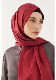 Resim Mirsoy Scarf Daka Desen Parlak Jakar Şal - Vişne Çürüğü Vişne Çürüğü 