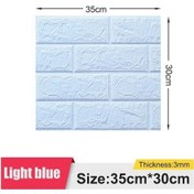 Resim Novahub Açık Mavi 1/5/10 Adet 35 30 Köpük 3d Stereo Duvar Kağıdı Çarpışma Önleyici Esnek Ambalaj Dekorasyon Su Geçirmez Duvar Kağıdı 10pcs 35 30 