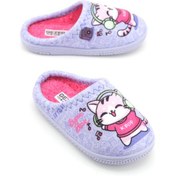 Resim Gezer Kız Çocuk Kışlık Rahat Taban Ev Bahçe Gondol Terlik Lila 