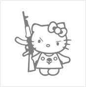 Resim SEÇ Silahlı Kitty Sticker Çok Amaçlı Sticker 
