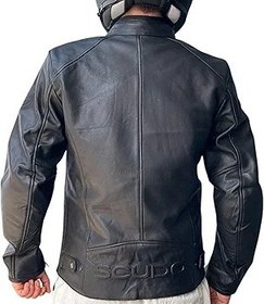 Resim Scudo Teksas Hakiki Deri Erkek Motosiklet Ceketi L 
