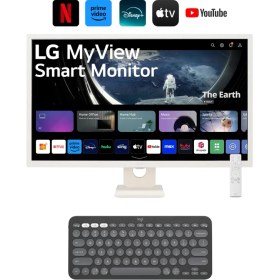 Resim LG Webos 32 Inç 80 Ekran 60 Hz 8 MS IPS Fulhd Smart Monitör Tv+Logitech Kablosuz Klavye 