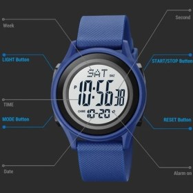 Resim Caven Denton Açık Spor Izle Erkekler Çok Fonksiyonlu Saatler Çalar Saat Chrono Su Geçirmez Dijital Saat (Yurt Dışından) 