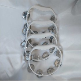 Resim Aker Hediyelik Hesaplı Harika Beyaz Tef 15 Adet Plastik Def Zilli Tef Çift Sıra Zilleri Olan Özel Üretim Tefler 