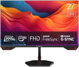 Resim RAMPAGE CR27R200 Crimson 27 inç 200Hz 0.5 ms Fast IPS Full HD Freesync/G-Sync PC Flat Gaming Monitör 