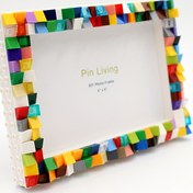 Resim Pin Living DIY Yaratıcı Yapı Blokları Fotoğraf Çerçevesi, 6 İnçlik Resim Sergileme, Tuğlalarla Uyumlu, Masa ve Duvar Dekorasyon Malzemeleri İçin Çok Renkli Sanatsal Dekor 
