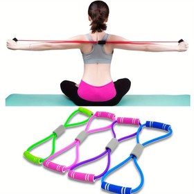 Resim Evde Egzersiz ve Fizik Tedavi için 8 Şekilli Direnç Bantları - Göğüs, Kollar ve Omuzlar için Germe Fitness Bandı - Güç Antrenmanı ve Çekme Halatı Egzersiz Ekipmanları 