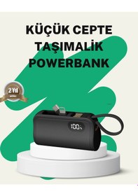 Resim 2000mah Mini Powerbank Dahili Konektörlü Pd 20w 