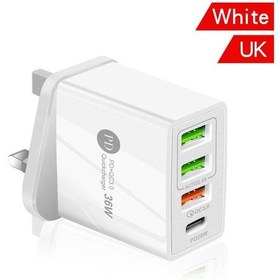 Resim Pd36w Qc3.0 2.4a Çift Usb Hızlı Şarj Cep Telefonu Şarj Cihazı Çok Bağlantı Noktalı Usb Seyahat Şarj Cihazı Pd Şarj Kafası İphone Uyumlu 13 12 