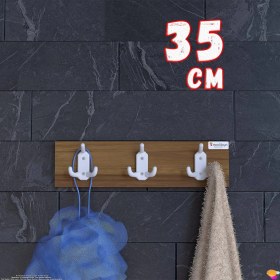 Resim Modilayn Arı 9 Kancalı Banyo Askısı 3' Lü Set 31,4x9,6 cm Şık Tasarım, Ekstra Düzen ve Yer Tasarrufu 