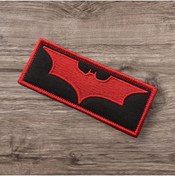 Resim Ex Patch Siyah Zemin Kırmızı Yarasa Batman Patch Arma 10 X 4 Cm 