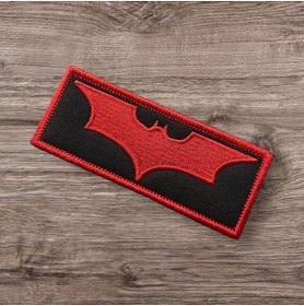 Resim Ex Patch Siyah Zemin Kırmızı Yarasa Batman Patch Arma 10 X 4 Cm 