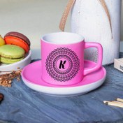 Resim Pembe Renk Harfli Kahve Fincanı 