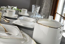 Resim Aryıldız Bone Square Porselen 60 Parça Yemek Takımı - 31002 