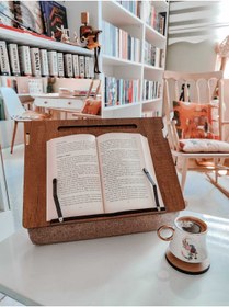 Resim Vigo Wood Minderli Kitap Okuma Standı Ayarlanabilir Çizim Standı Laptop Sehpası Çalışma Sehpası 