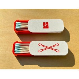 Resim Sürgülü Kulak Pamuk Çubuk Kutusu / 1 Adet 