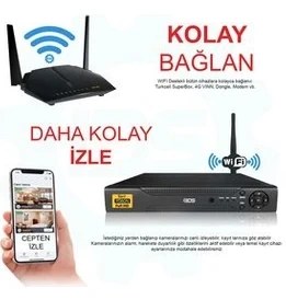 Resim IDS 4 Kameralı 5MP 1080P Full HD Güvenlik Sistemi – IP66 Su Geçirmez, Gece Görüşlü, Telefon Uygulaması ile İzleme, H.265 5in1 Kayıt 