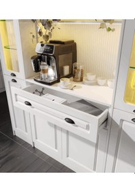 Resim Guneystore Armoni Black Maxi Kahve Köşesi Komple Mdf Beyaz 