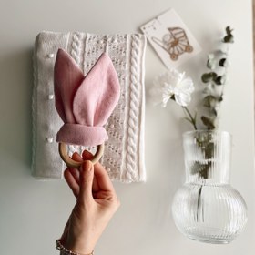 Resim Müslin Tavşan Kulak Diş Kaşıyıcı - Pembe 