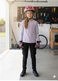 Resim Çocuk Motosiklet & Bisiklet Eldiveni Deniz Kabuğu Desenli - Güvenli Sürüş İçin 