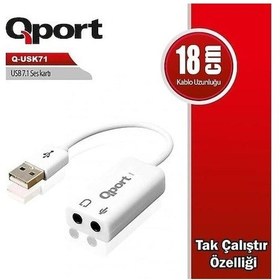 Resim Qport Q-usk71 Usb To Soundcard 7.1 Usb Ses Kartı-191261 
