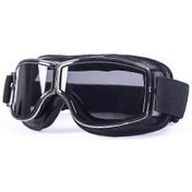Resim Evomosa Evrensel Motosiklet Vintage Gözlükler Pilot Motosiklet Scooter Biker Gözlükler Steampunk Gözlükler Harley Kask Duman Lens 