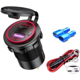 Resim Yaoiler60w Pd/qc3.0 Usb Araç Şarj Adaptörü - Su Geçirmez 12v/24v Araba/kamyon/tekne/rv/motosiklet İçin Abdistribütör Garantili 