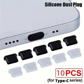 Resim 10 adet Silikon Cep Telefonu Toz Tıkacı Tip C Cep Telefonu Şarj Portu Koruyucu Kauçuk Toz Tıkacı Toz Kılıfı 