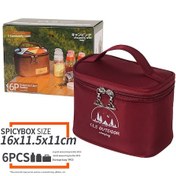 Resim Xiyyadms Cls 6'lı Taşınabilir Baharat Kutusu Seti - Dışarıda Kamp, Barbekü Ve Mutfak İçin Konforlu, Organize Edici Bordo Renkli Baharat Depolama Çok Renkli 