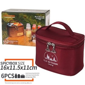 Resim Xiyyadms Cls 6'lı Taşınabilir Baharat Kutusu Seti - Dışarıda Kamp, Barbekü Ve Mutfak İçin Konforlu, Organize Edici Bordo Renkli Baharat Depolama Çok Renkli 