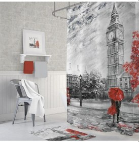Resim Zethome Tropik Banyo Duş Perdesi Bigben Tek Kanat 1X180X200 Çok Renkli 