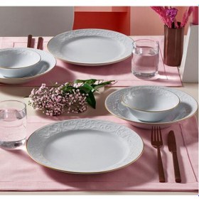 Resim Güral Porselen Bahar Dalı Yaldızlı 6 Adet 25cm Servis Tabağı 