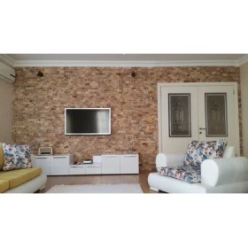 Resim Markataş 5X10Cm Scabos Doğal Taş Patlatma Mozaik Duvar Kaplaması 
