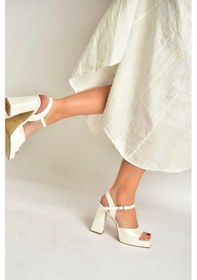 Resim Fox Shoes Y246055009 Sedef Kalın Platform Topuklu Abiye Ayakkabı SEDEF 