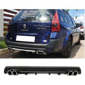 Resim Renault Megane 2 Sw Siyah Difüzör Çiftli Yuvarlak Egzoz Görünümlü D Tip Difizör 2002 - 2009 