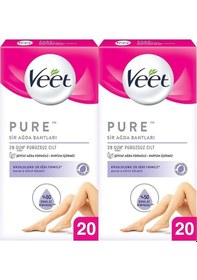 Resim Veet Pure Bacak ve Vücut Bölgesi için Sir Ağda Bandı 20'li x 2 