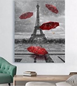 Resim StellaStore Eyfel Ve Şemsiyeler Tablosu, 60 x 120 