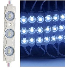 Resim Beyaz Modül Mercekli 3 Ledli Kablolu Parmak Led 12 V 5 Adet 