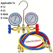 Resim Dashanshop Style B 3 Yollu Manifold Seti Hortum Ve Askı Kancalı R12 R22 R404a R134a Hvac Şarj Ekipmanı 