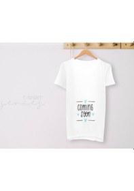 Resim Bk Gift Espri Tasarımlı Beyaz Hamile Tişörtü, Hamileye Hediye, Yeni Anne Hediyesi, Arkadaşa Hediye-14 001 