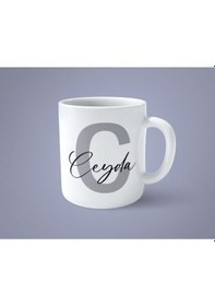 Resim Kişiye Özel C Harfi İsimli Baskılı Kupa Bardak 